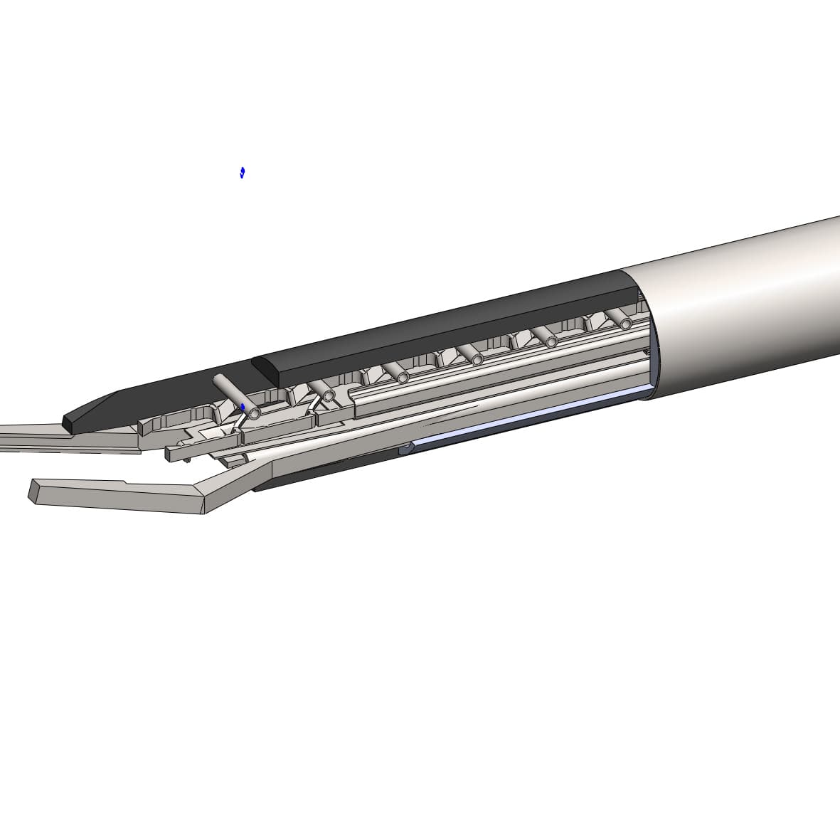 BrachyClip applier being inserted through laparoscopic trocar