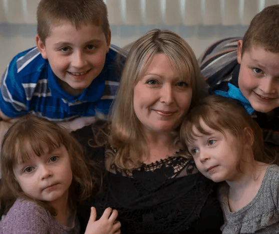 Mother with her children