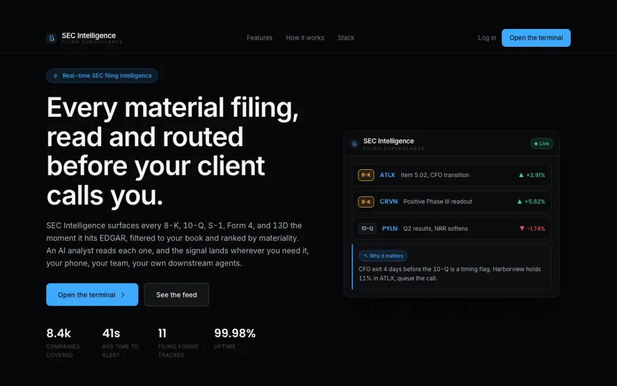 SEC Intelligence screenshot